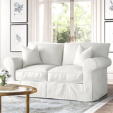 Amari 63" Rolled Arm Slipcovered Loveseat