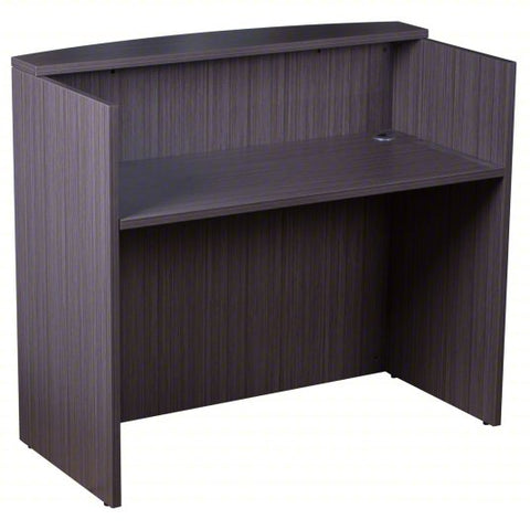 Reception Desk: 48 in Overall Wd, 41 1/2 in Overall Ht, 25 5/8 in Overall Dp, Driftwood