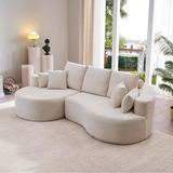 Shamus 106" Modern Cozy Upholstered 4 Seater Curved Sectional Sofa with 7 Pillows