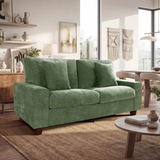 Karlita 71.25'' Chenille Sofa Square Arms Sofa Modern Style Loveseat With 2 Toss Pillows