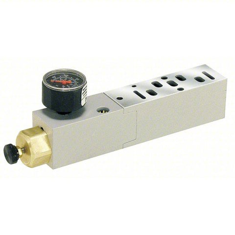 PARKER Manifold Air Regulator: 1.1 cfm Max Flow Rate, 5 psi to 125 psi, 120°F Max Op Temp, 15407-1