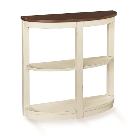 Wood Bookshelf Demi Console Table