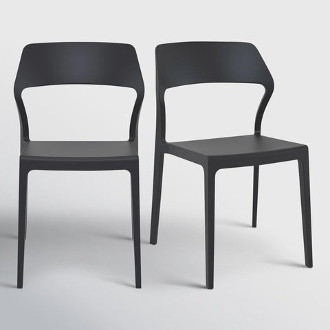 Farrah Outdoor Stacking Dining Side Chair (Set of 2)