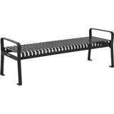 6' Outdoor Bench, Backless, Vertical Steel Slat