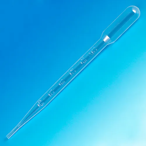 Transfer Pipet, 7.0mL, Large Bulb, Graduated to 3mL, 155mm, Sterile, PP, Cellophane Wrap, 400/Pack-3 packs