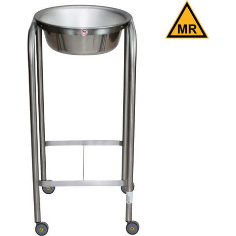MRI Safe Single Basin MR Solution Stand w/ H Brace, SS, 15"Wx15"Dx33"H, 8.5 Qt Cap.