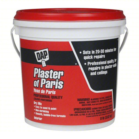 DAP Patching Compound: Plaster of Paris, 8 lb Container Size, Pail, White