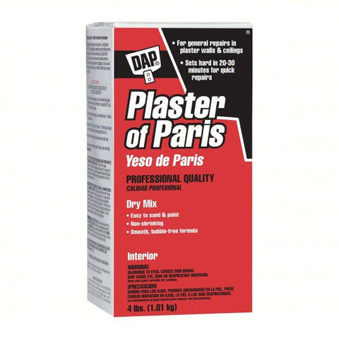 DAP Patching Compound: Plaster of Paris, 4 lb Container Size, Bag, White