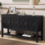 59.8"W Elegant Console Table with Polygonal Door Design