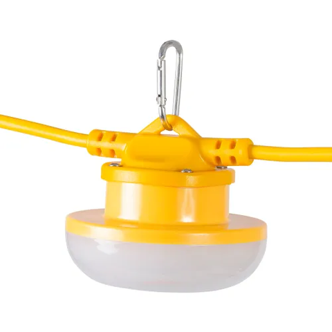 Temp Light Stringer, Integrated LED Lights, 18/2, 100', 15A, Male & Female Plugs