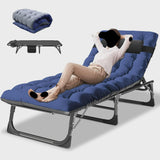 Slsy Folding Lounge Chair, 5-Position Adjustable Outdoor Reclining Chair, Folding Sleeping Bed Cot