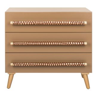 Raquel 3 Drawer Chest Light Brown - Safavieh