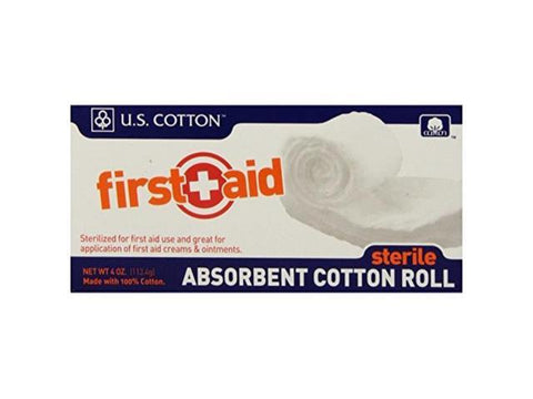 u.s. cotton first aid or baby sterile 100% cotton roll, 4 ounce box