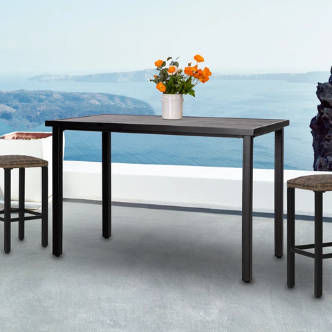 Alyne Square Metal Outdoor Bar Table