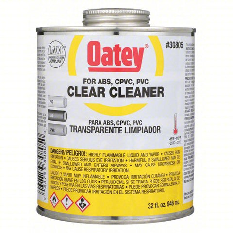 OATEY Surface Cleaner: Industrial Grade, 32 oz, Can, Clear