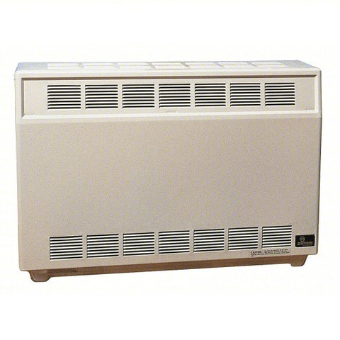 Gas Freestanding Floor Heater: Natural Gas, Solid Face Cabinet, Unit-Mounted, 4 in Vent Dia
