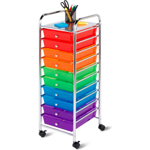 10 Drawer Multicolor Storage Cart - 15-5/16
