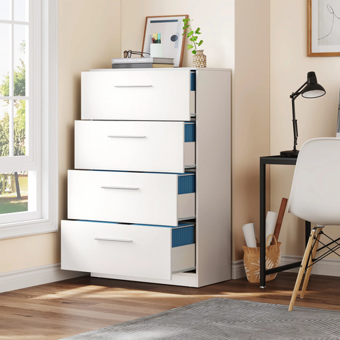 4-Drawer Wood File Cabinet