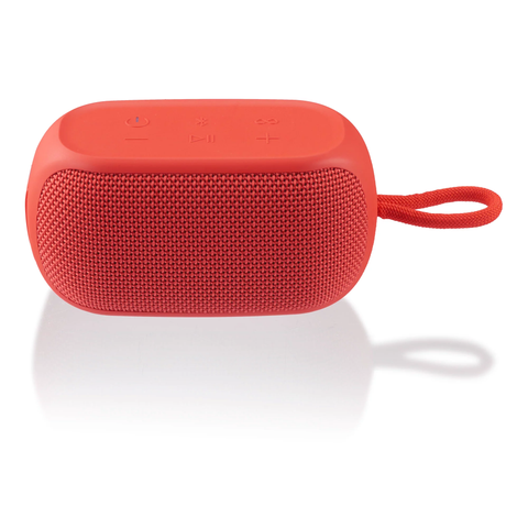 onn. Small Rugged Speaker with Bluetooth Wireless Technology, Red