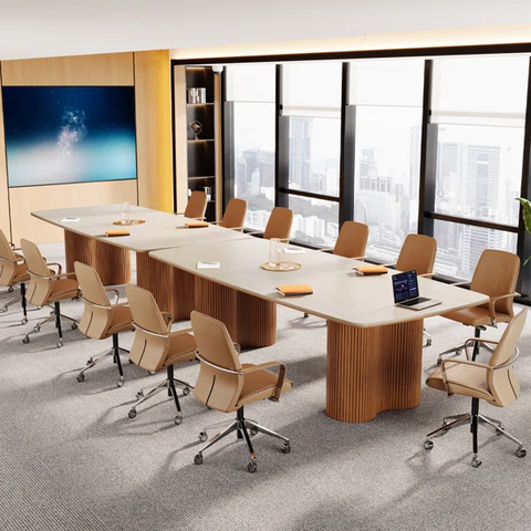 Simple 79-Inch Sintered Stone Conference Room Table for 6-8 People
