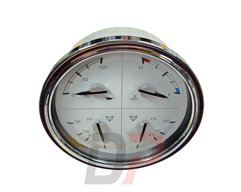 Freightliner W22-00013-020, Air Pressure Gauge, 4n1, Op/Ct, Polished
