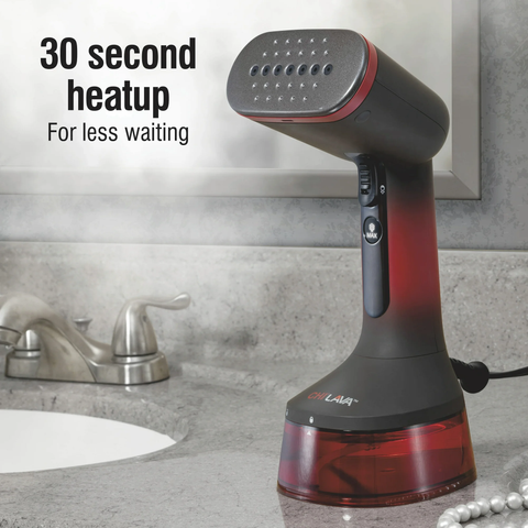 CHI LAVA Ceramic Plate Garment Steamer, Fabric Brush, 2 Steam Modes, 1600 Watts, 10ft Cord