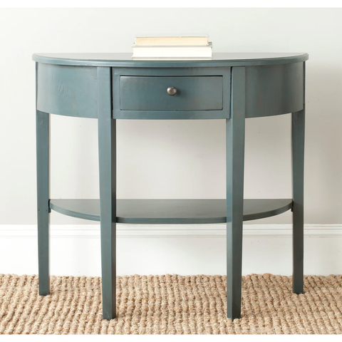 SAFAVIEH Abram Dark Teal Console - 33.9" x 14.4" x 30.1"