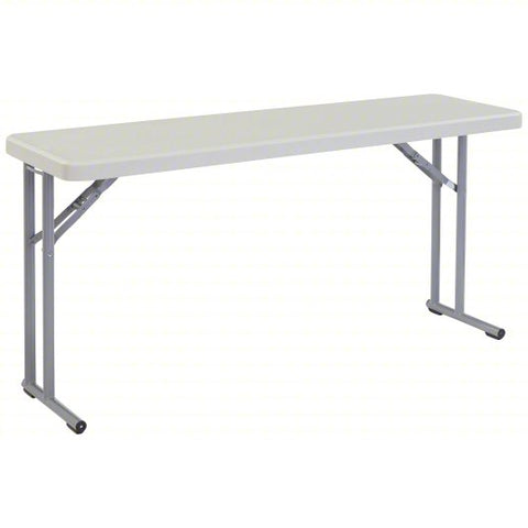 Folding Table: 18 in Wd, 60 in Lg, 30 in, Speckled Gray