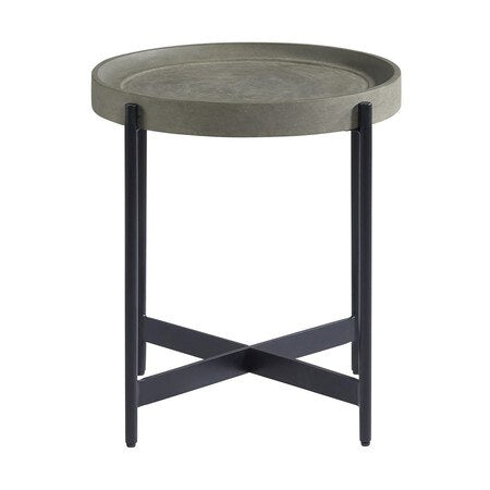 Brookline 20" Round Wood with Concrete-Coating End Table