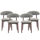 Vannie Upholstered Solid Wood Side Dining Chair (Set of 4)