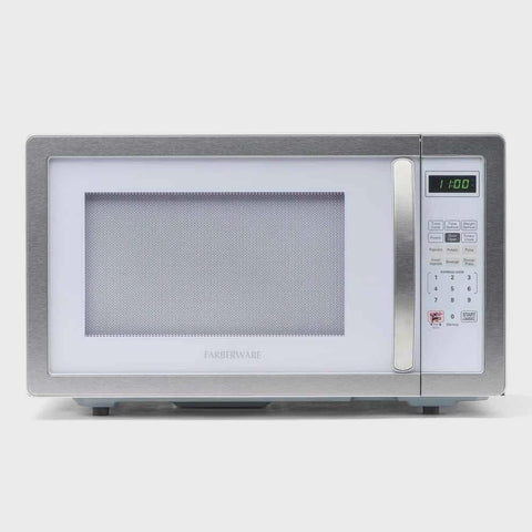Classic 1.1 cu. ft. 1000-Watt Countertop Microwave Oven, White and Platinum