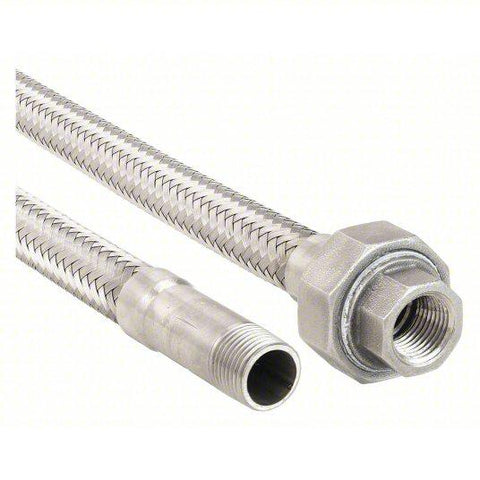 Flexible Metal Hose Assembly: 1 1/2 in Hose Inside Dia., 11 in Dynamic Min. Bend Radius (In.), MNPT