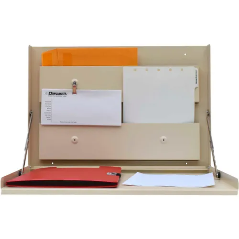 Omnimed® Standard Wall Desk, Powder Coated Steel, Beige