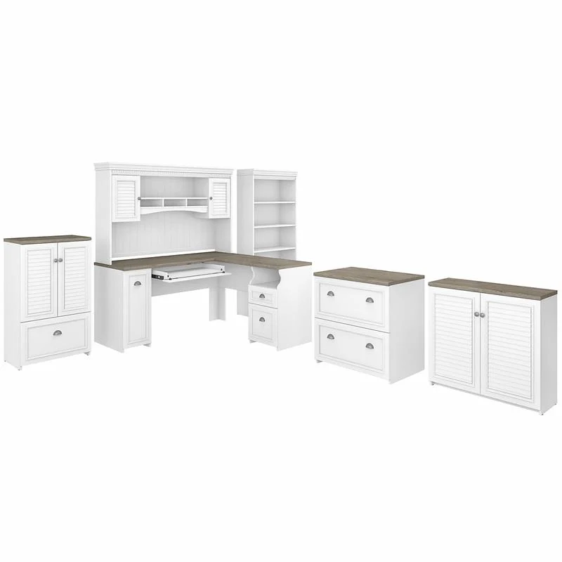 Bush Furniture Fairview L Desk 6 Pc Office Set – ADVANCED SOLUTIONS DISPLAY