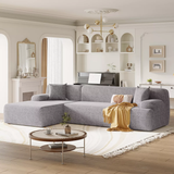 109" Simplified Style Large L-Shape Modular Sectional Sofa