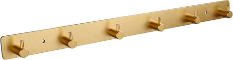 Self Adhesive 6 Hooks Key Hook Rack Hanger Towel Robe Stick Hooks for Toilet Entryway Hallway Kitchen Wall Mounted