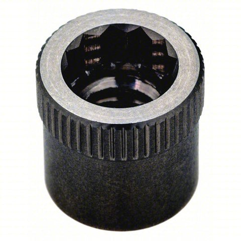 Allen Nut: M24-3.00 Thread Size, 1 17/32 in Dia, 1 17/32 in Overall Lg, Steel, Black Oxide, Knurled