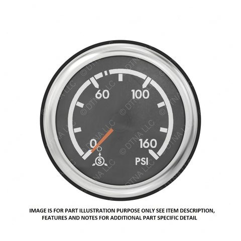 Freightliner A22-71048-101, Gauge - Air Pressure, Secondary, Instrument Cluster Unit4 Mechanical, Bright