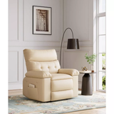 27" rocker swivel recliner with 1.5X sponge filling, side pocket