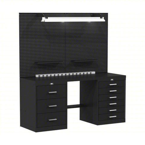 HALLOWELL Basic Modular Storage Unit: 72 in Overall Wd, 24 in Overall Dp, 78 in Overall Ht, Black