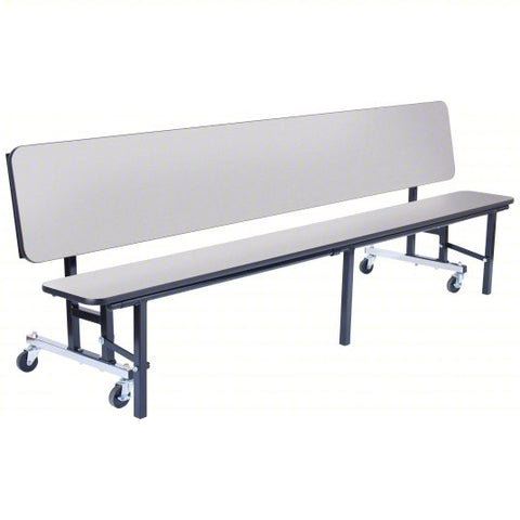 Convertible Bench Table: Gray, 96 in Wd, 28 in Dp, 34 in Ht, Black
