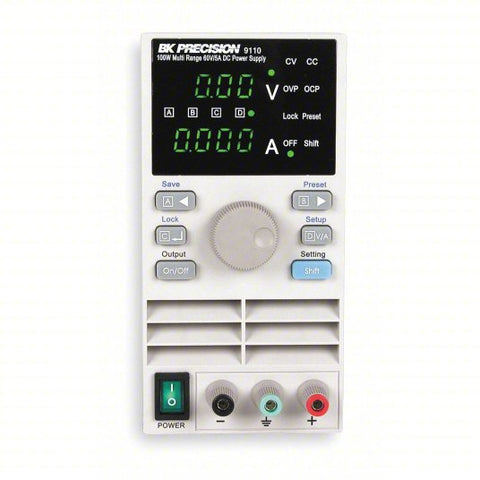 B&K PRECISION Single Output DC Power Supply: 0 to 60V, 0 to 5 A, 120/220V AC, 2.0 mVrms, 2 Digital