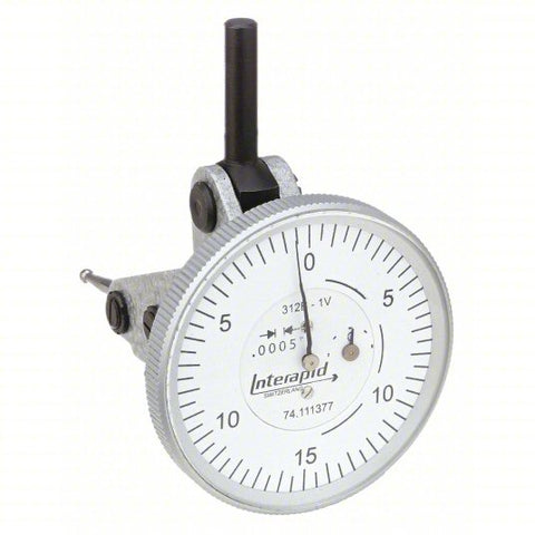 Vertical Dial Test Indicator: Vertical, 0 in to 0.06 in Range, 1.5 in Dial Size