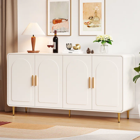 60" Sideboard Cabinet With Rounded Edges