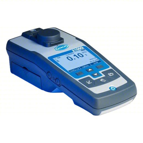 HACH Turbidity Meter: 0 to 1000 NTU, +/-2% of Reading Plus Stray Light Turbidity Accuracy, 2100Q01