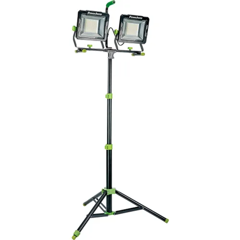 Dual Head LED Work Light w/ Tripod, 30000 Lumens, Black