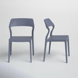 Farrah Outdoor Stacking Dining Side Chair (Set of 2)