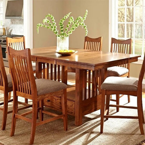 Bowery Hill Extendable Dining Table in Mission Oak