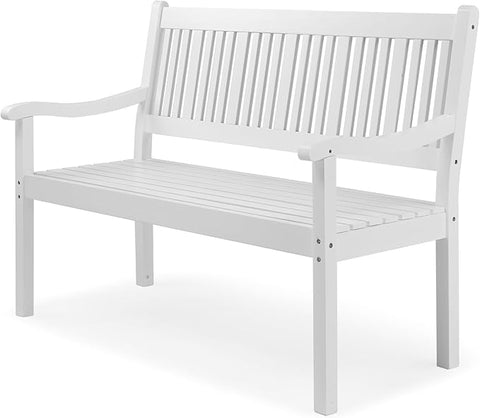 VINGLI 50" Outdoor Bench Patio Bench, Wood Front Porch Garden Bench for Yard