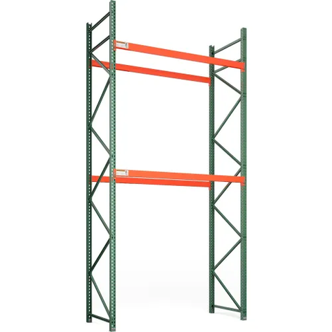 Bolted Teardrop Pallet Rack Starter, 108"Wx 42"D x 192"H, 6420 lbs Shelf Cap